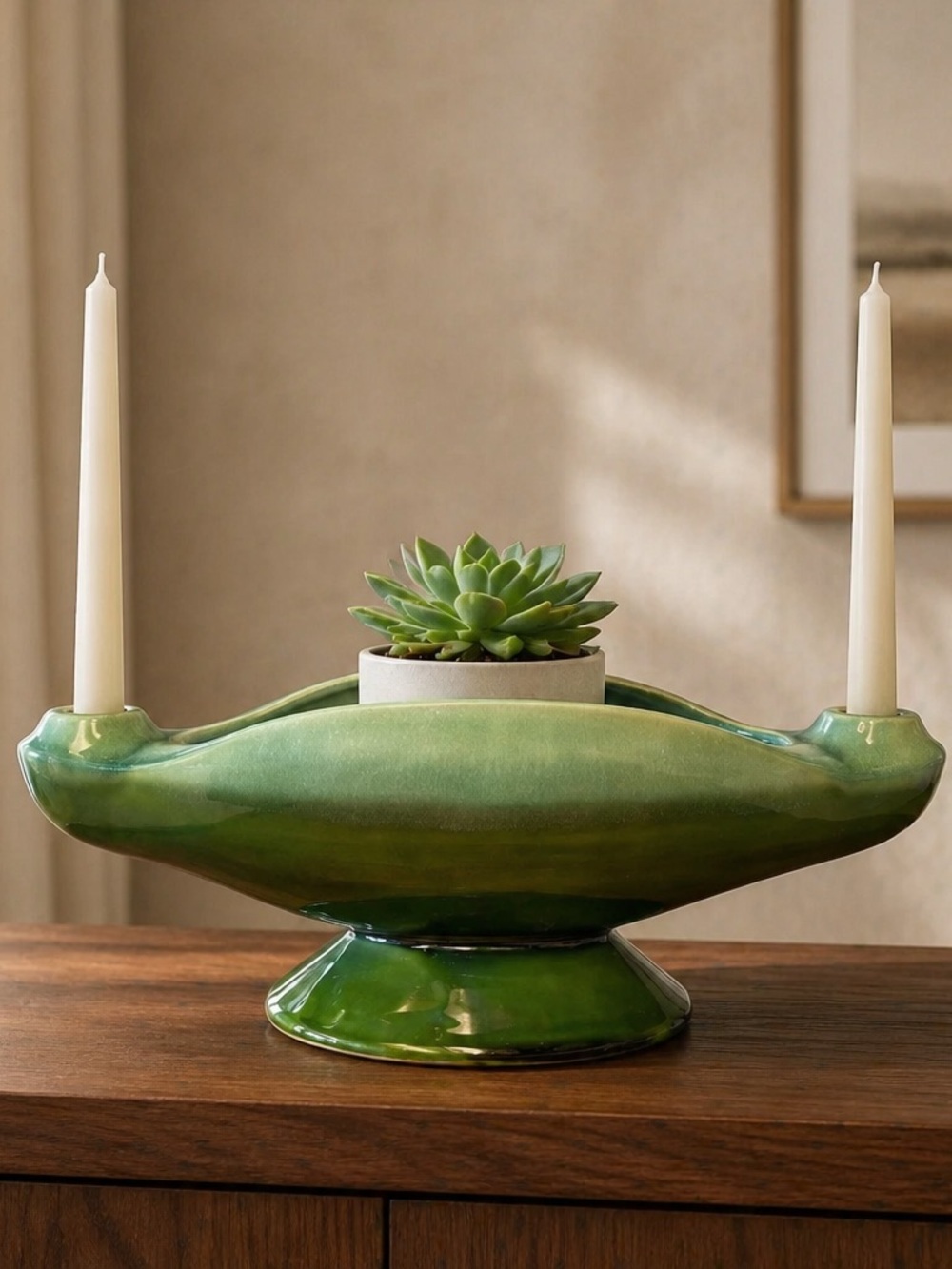 Vintage Hull Centerpiece Candle Holder with Planter